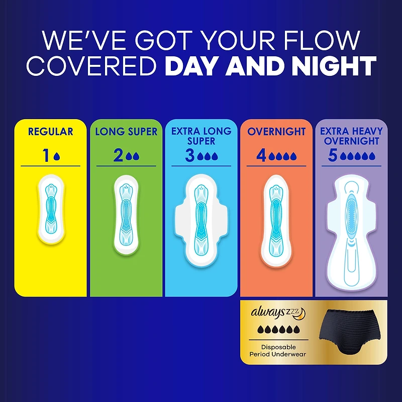 Serviettes Always Maxi, de nuit, degré d’absorption de nuit, sans ailes, pour femmes, taille 4, non parfumées