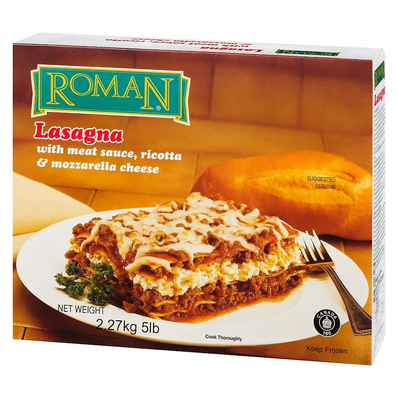 Fromage mozzarella Lasagne avec ricotta et sauce à la viande de Roman 2,27 kg