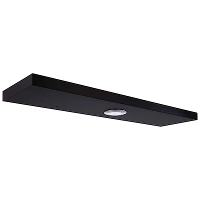 Kiera Grace Uniquely Modern Stockholm Aberg Engineered Wood Floating Wall Shelf With LED Light For Home, Room, & Office, 9"L x 36"W x 1.5"H, Black