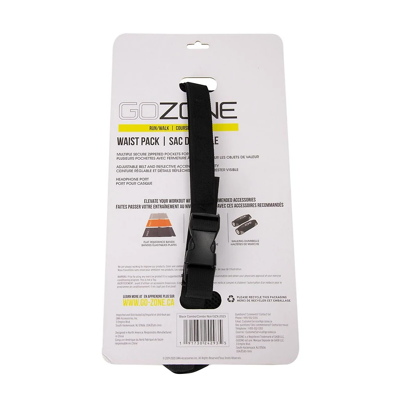 Sac de taille grande taille GoZone – Noir