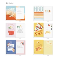 American Greetings 30-Count Birthday Card Assortment Box with Envelopes, Seals, and Storage Box (Kathy Davis Designs, Cake)
