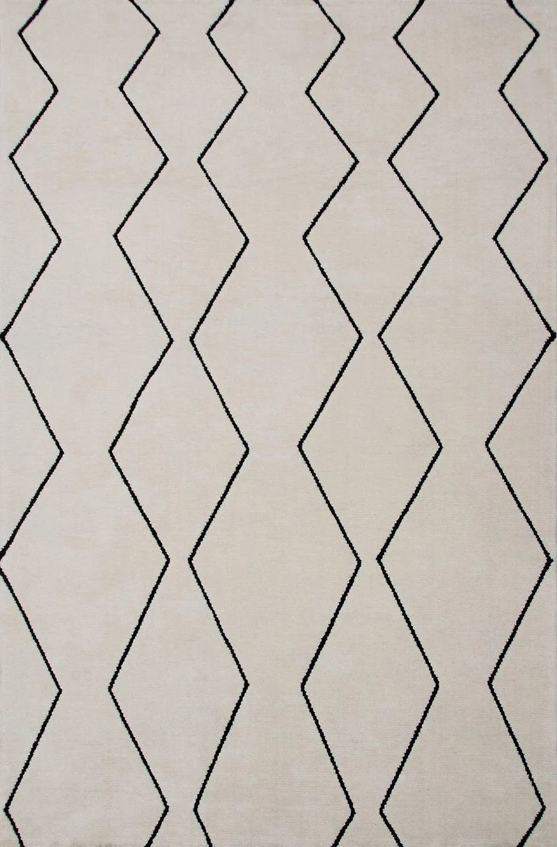 Rug Branch Tapis d'intérieur touffeté à la main moderne bohème noir et beige Maya