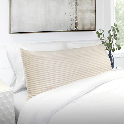 Cord Plush Body Pillow Oat, 20x48"
