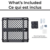 North States Pressure or Hardware-Mount Plastic Supergate Classic Baby Gate - Charcoal Grey