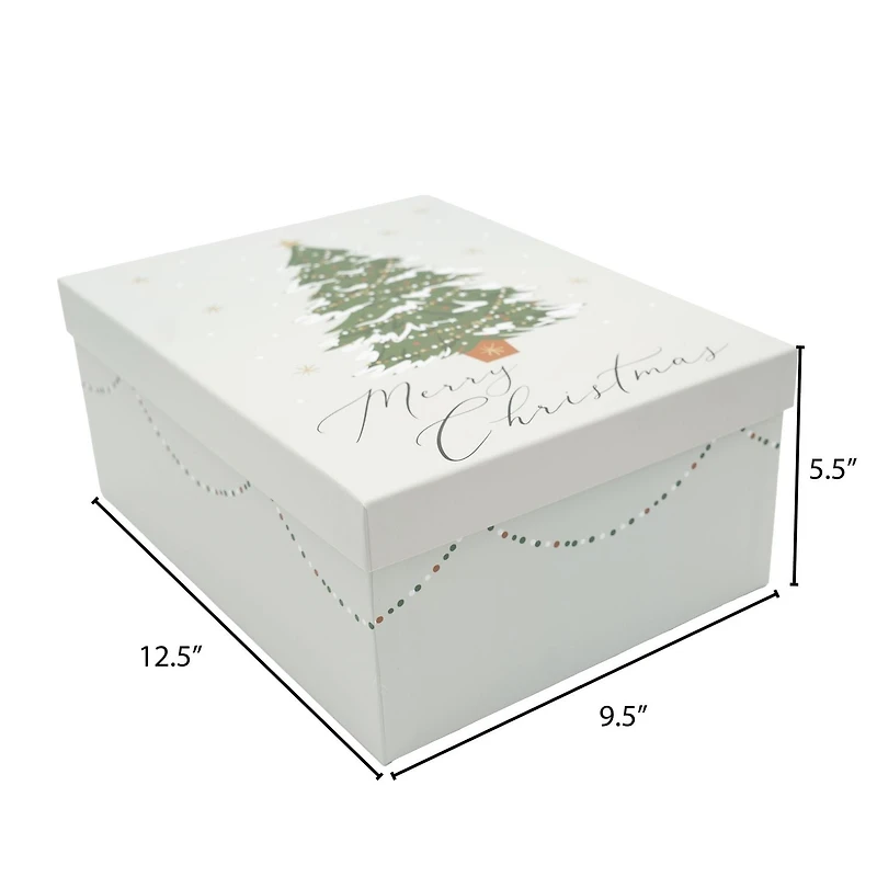 Holiday Time Christmas Tree XLarge Gift Box, Rigid paper set-up box