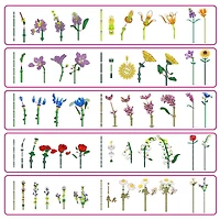 MAX Build More Premium Flowers Building Bricks (Assorted) Novelty Unboxing Toy Collectible Mini's by ZURU, flowers, capsule, collection