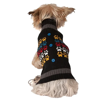 Holiday Time Pull pour chien noir Paw Cardigan
