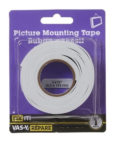 Ruban adhésif pour affiches 1 po x 72 po 1 pièce Ruban tout usage conçu pour les surfaces propres, sèches et lisses. Pour l'intérieur.