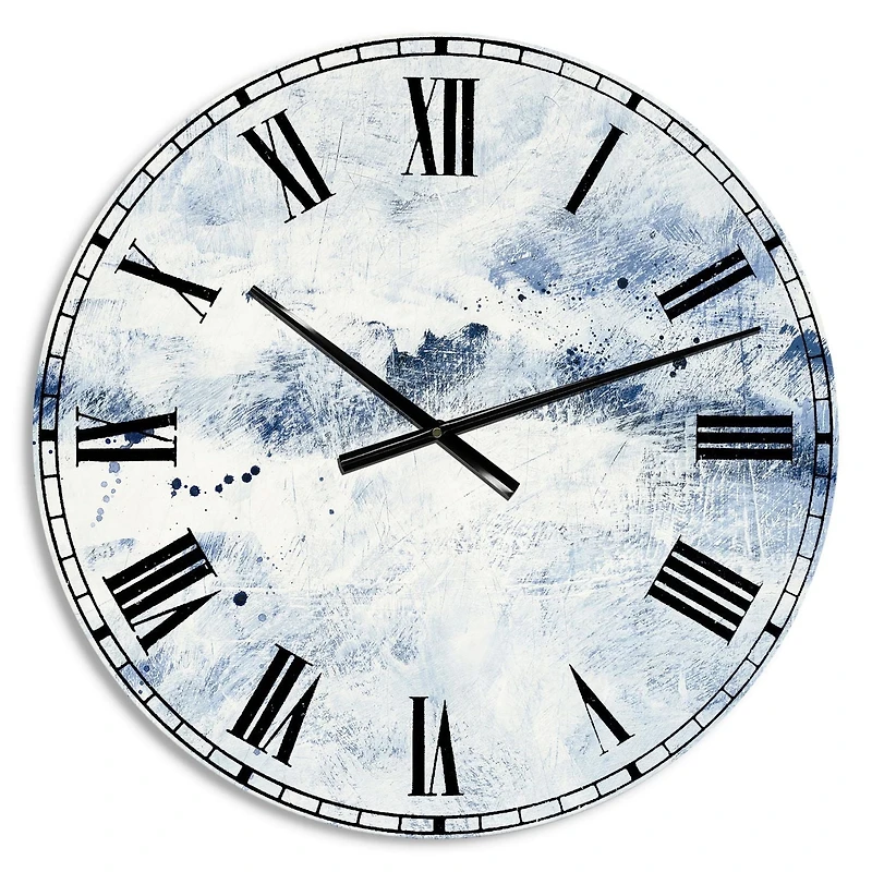 Designart Effacement bleu horloge murale