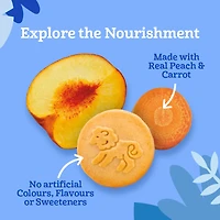GERBER Biscuits P’tits explorateurs Pêche carotte, 1 an, vraies pêches et carottes