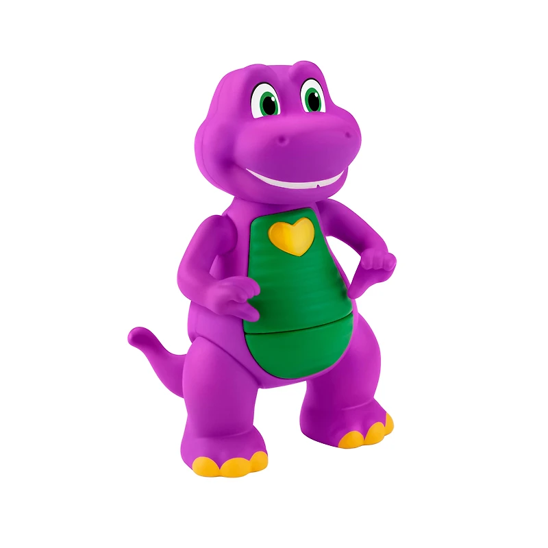 Figurine jouet Barney Mains en cur Le Monde de Barney de Fisher-Price avec musique et lumières pour enfants Âges 2Y+