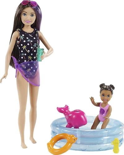 Coffret Barbie Baby-sitter avec une poupée Skipper baby-sitter