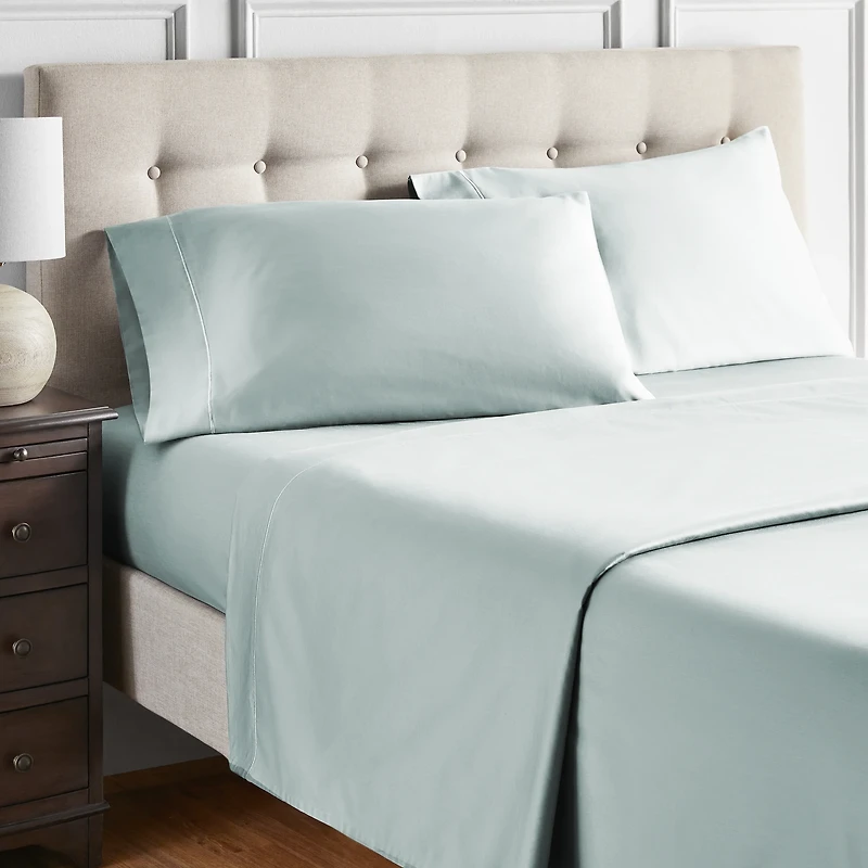 Hotel Style 4-Piece 600 Thread Count Green Egyptian Cotton Adult Bed Sheet Set, King - Deep Pocket, King Sheet Set