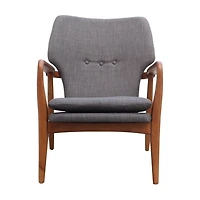 Plata Import Fabric Lounge Chair with Wood Legs