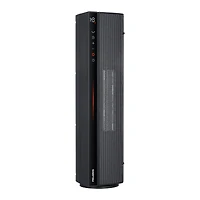 Chaufferette tour en céramique Pelonis 1500 W, utilisable à la verticale ou à l’horizontale avec télécommande, noire