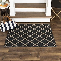 Mohawk Home Lewis Diamond Near Black/Tan Tufted Polyester Area Rug