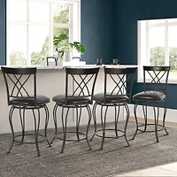 Homylin Swivel Counter Height PU Bar Stools Set of 2, 24inch