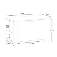 Book Nook Kids Toy Storage Box with Front Bookrack – White