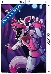 Five Nights at Freddy's: Sister Location - Funtime Foxy Wall Poster, 14.725" x 22.375" Framed
