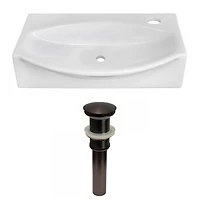 American Imaginations AI-31560 16,5 pouces Vaisseau blanc de bâti de mur de W pour le forage droit de 1 trou