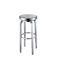 Plata Import Stainless Steel Stool Rotating Counter 26"  Chair Home Round Dining Chair Height Kitchen Coffee Shop