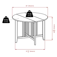 Alamo Double drop leaf round table in Walnut Finish - 94142