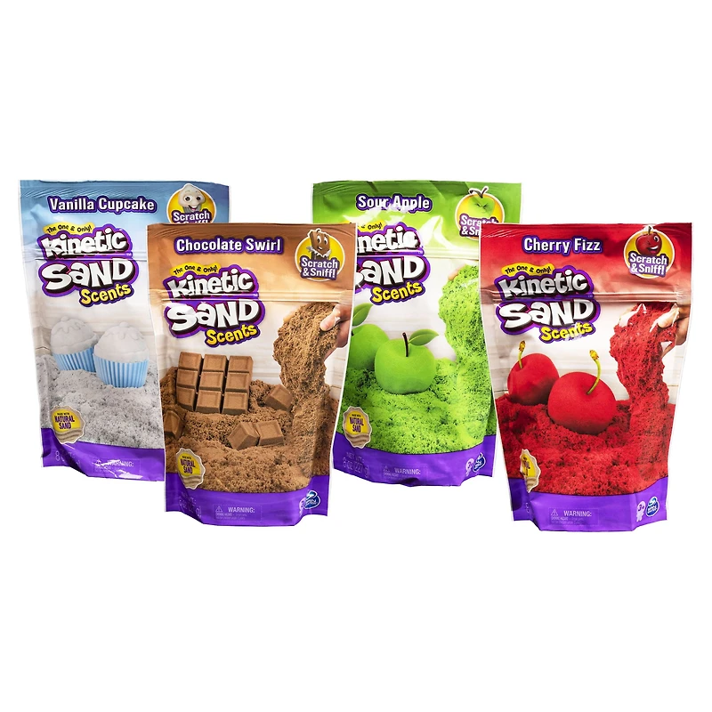 Kinetic Sand, Sable de jeu Parfumé, 227 g (les styles peuvent varier), jouets sensoriels pour les enfants à partir de 3 ans