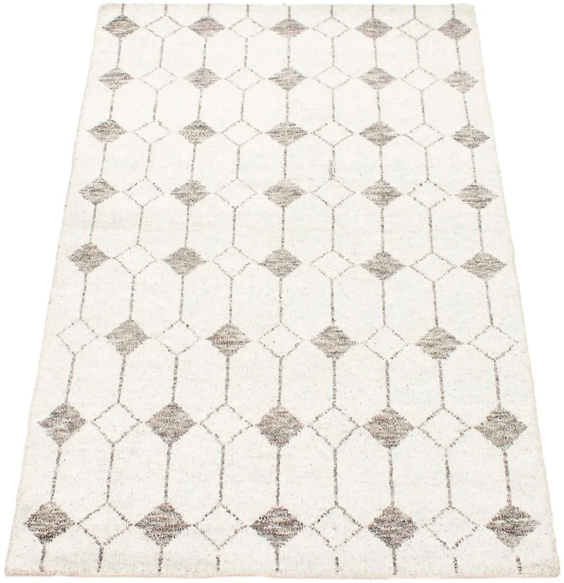 ECARPETGALLERY 4'11" x 8'0" Moroccan Tangier Hand-knotted Area Rug for Living Room, Dining Room and Bedroom in Ivory