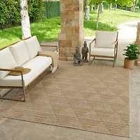 Tapis d'interieur exterieur abstrait Rug Branch Hogar, marron beige, moderne - Salon, chambre, salle a manger et cuisine