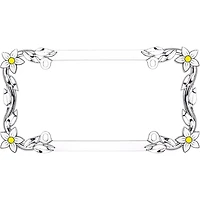 Cruiser Accessories Daisy License Plate Frame, Chrome/Painted, Fits 32x17cm License Plate