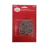 HOLIDAY TIME ORNEMENT DE CROCHET DE BASE EN ARGENT 20CT