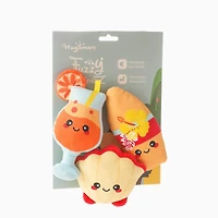 Hugsmart Beach Daze Beach Party Plush Dog Toy - Fuzzy, Squeaky, for Small & Medium Dogs