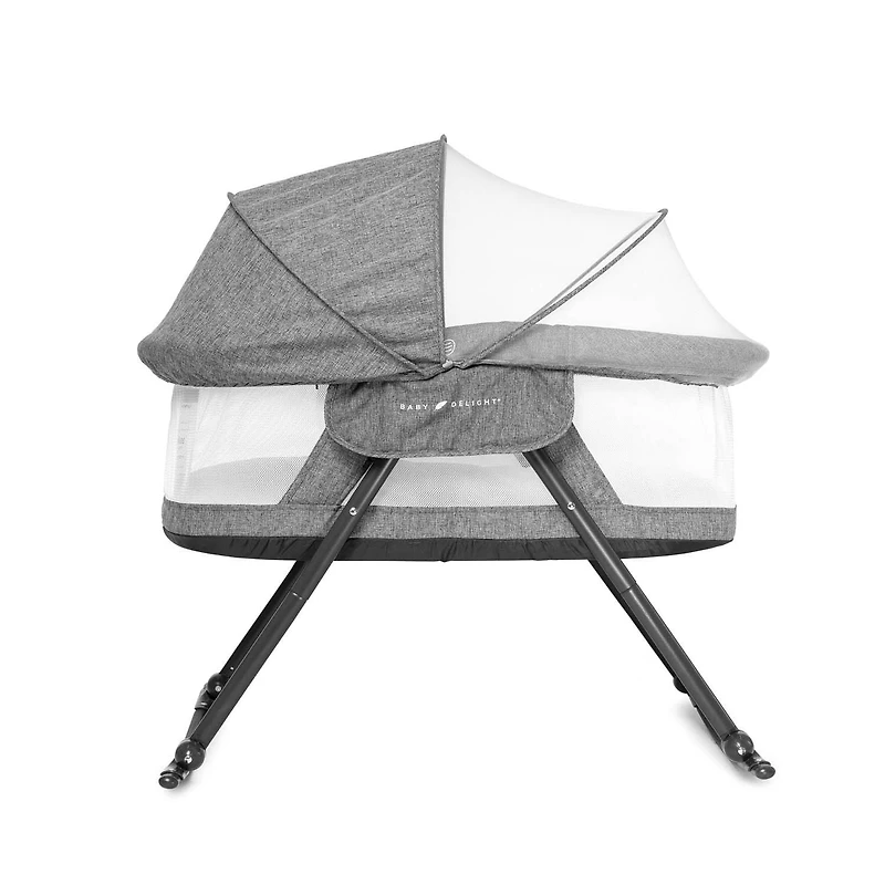 Baby Delight Slumber Deluxe Portable Rocking Bassinet, Charcoal Tweed