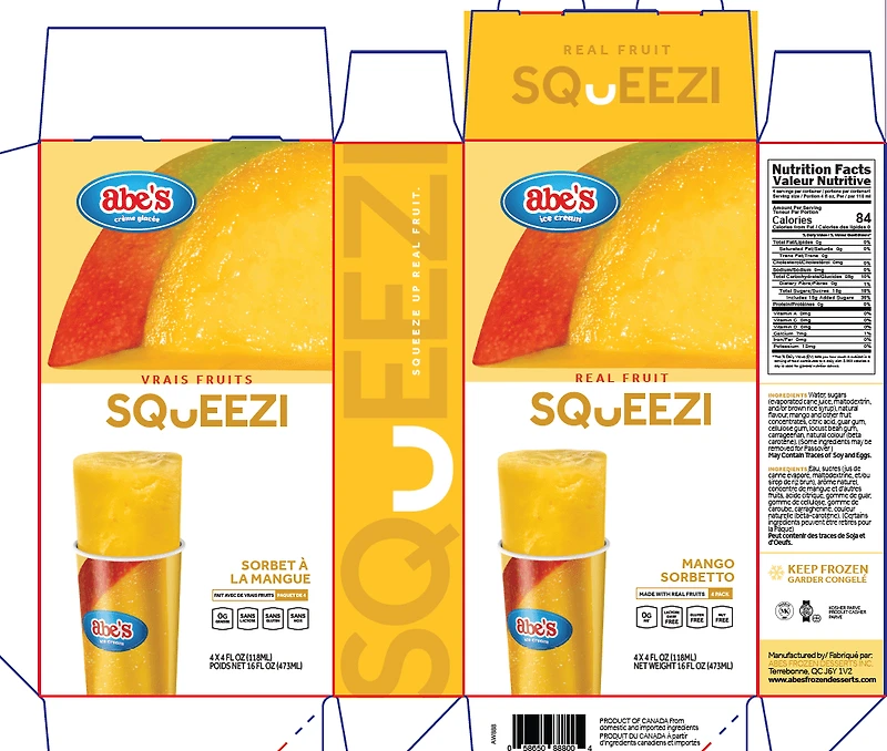 SQUEEZI MANGO - FRENCH Squeezi Real Fruit Mangue 4pk