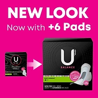 U by Kotex Balance Ultra Thin Pads with Wings, Heavy Absorbency, 46 Count, UBK PAD 46