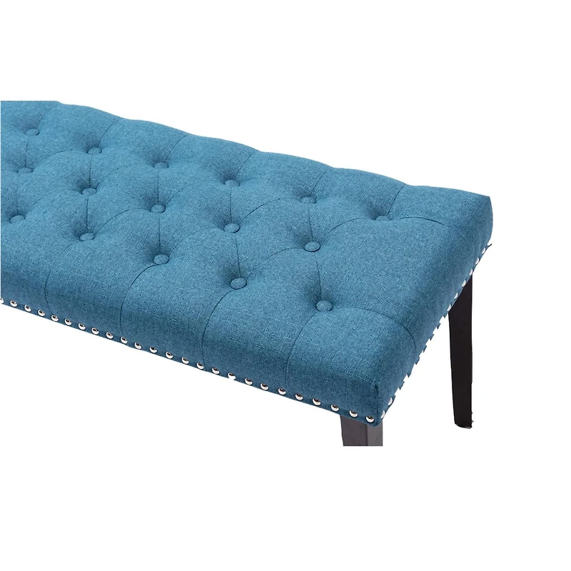 Cabara Capitonné Banc Tissu (Bleu)