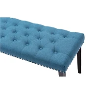 Cabara Capitonné Banc Tissu (Bleu)