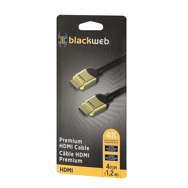 Câble HDMI Premium 4K de 1,2 m (1,2 pi) blackweb (Noir)