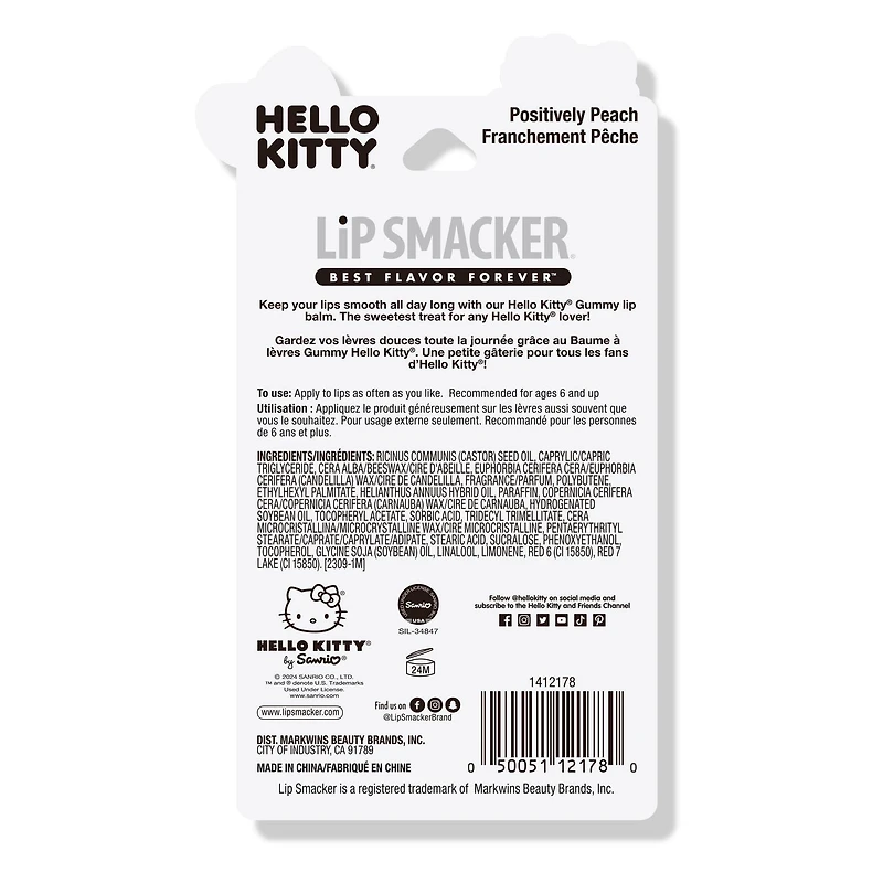 Hello Kitty Gummy Lip Balm - Positively Peach, Gummy Lip Balm