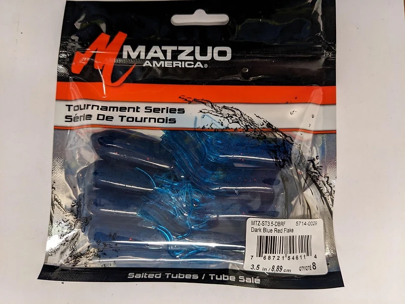 Matzuo MTZ-ST3.5-DBRF Salted Tube Dark Blue Red Flake 3.5" 8 Pack
