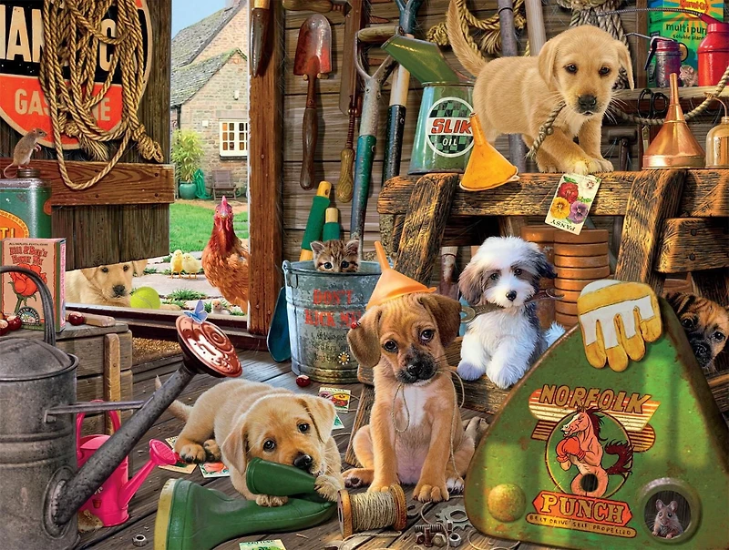Buffalo Games - Le puzzle Dog Days - Puppy Workshed - en 750 pièces