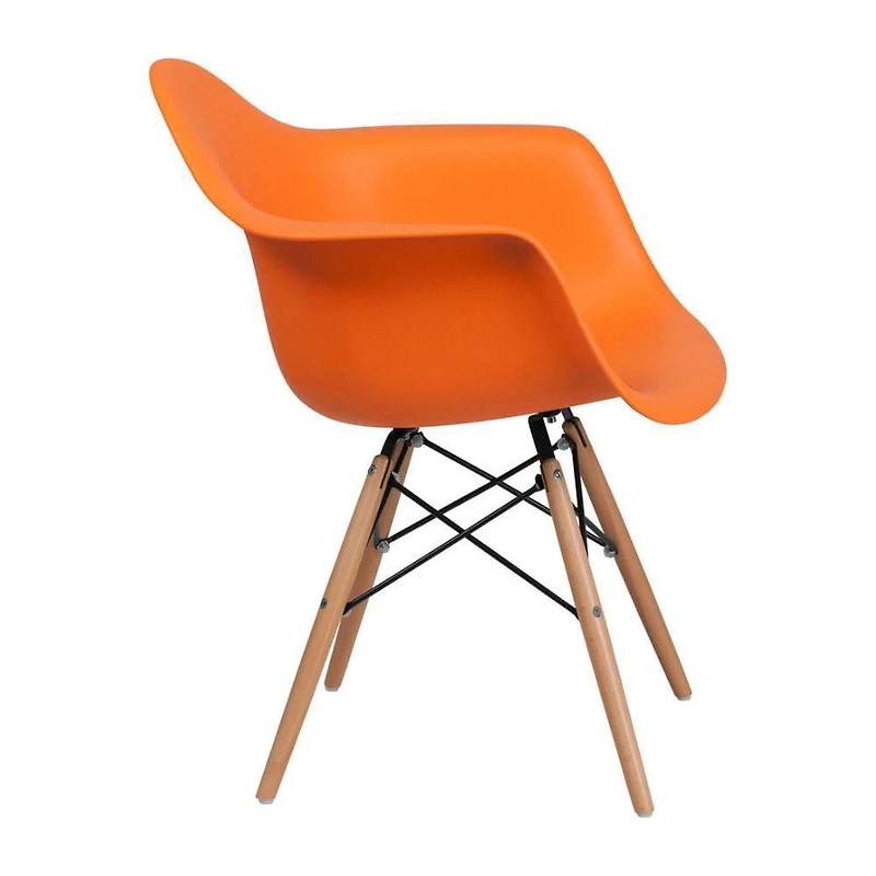 Fauteuil baquet de la collection Heavenly avec pieds en bois