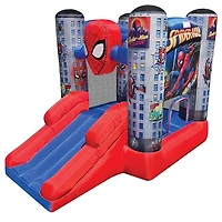 Funormous Disney Spider-Man Outdoor Bounce House with Slide, Plus Heavy Duty Air Blower with GFCI for Kids Ages 3-8 Years