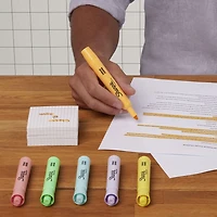 Sharpie Tank Highlighters, Mild Pastel Colours, Assorted, Chisel Tip, 6 Count, Large tip highlighters