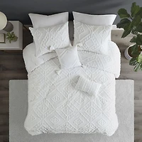 Ensemble d'édredon 5 piéce de Home Trends Ensemble d'édredon diamant chenille, 2 place / grand