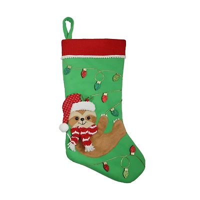 Holiday time 20in sloth stocking