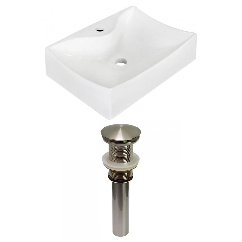 American Imaginations AI-31252 21,5 pouces W au-dessus du navire blanc de compteur pour le perçage de centre de 1 trou