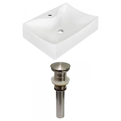 American Imaginations AI-31252 21,5 pouces W au-dessus du navire blanc de compteur pour le perçage de centre de 1 trou