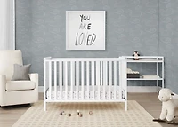 Delta Children Ruby 6-in-1 Convertible Crib & Changing Table 2-Piece Set - Greenguard Gold Certified, Bianca White