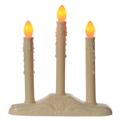 Holiday Time Christmas 3 Lights Candelabra with Orange Bulbs